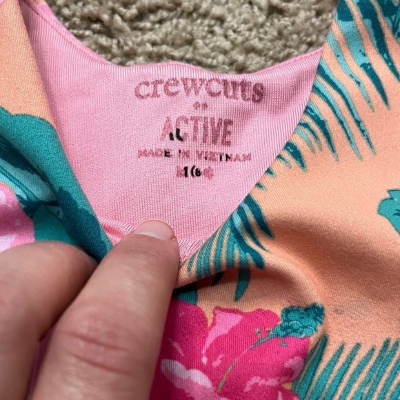 J. Crew Crewcuts Aloha Active Tank Sz M Girls - Picture 5 of 7